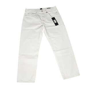 Edwin Hanna Jeans Size 33 White "Noise" Straight Leg 100% Cotton Denim NWT